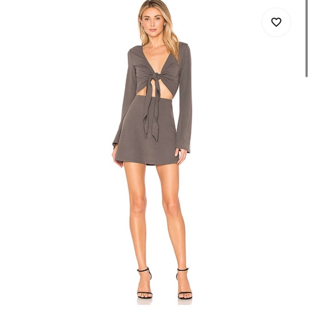 NWT Privacy Please Gray Tie-Front Dress